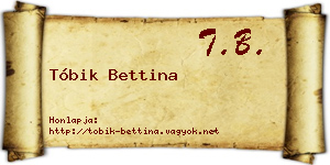 Tóbik Bettina névjegykártya